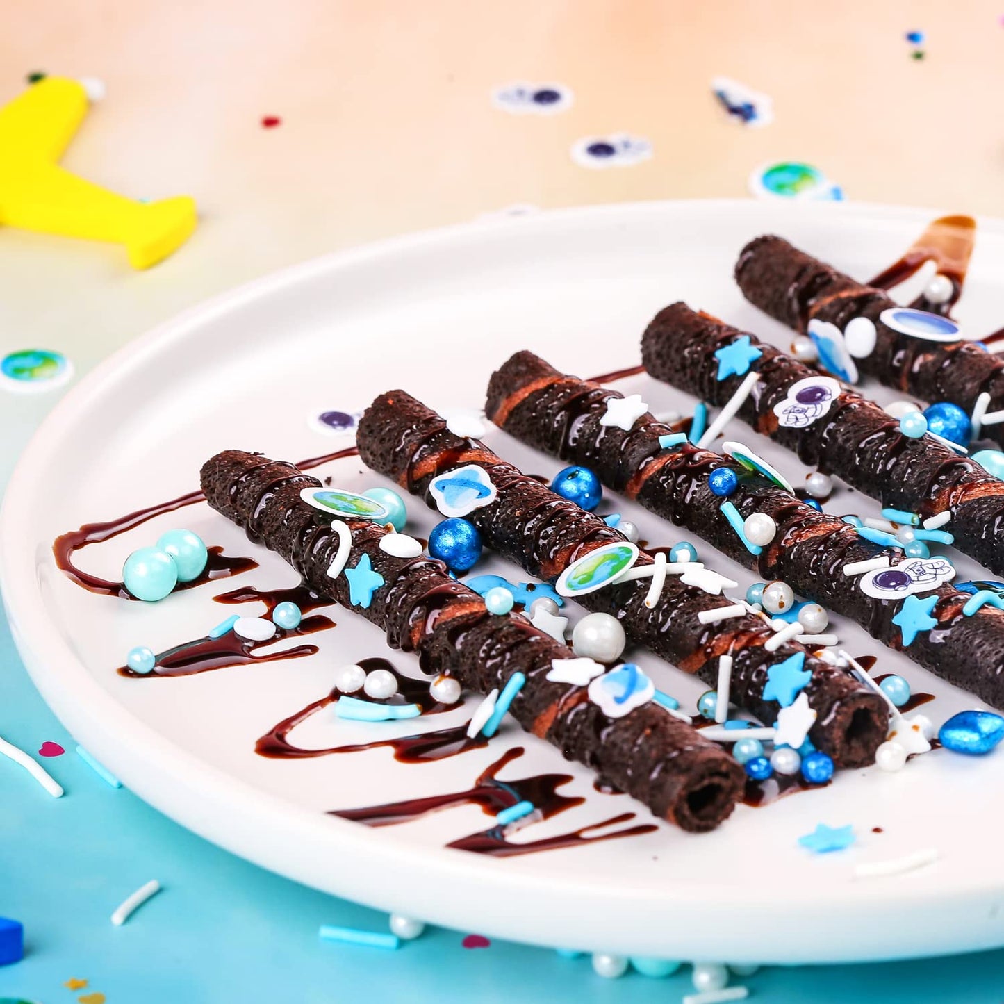 Blue Sprinkles For Cake Decorating 6Ounce - Sprinkles For Cupcakes Topper Cookie - Galaxy Sprinkles Mix Cake Decorations For Kid