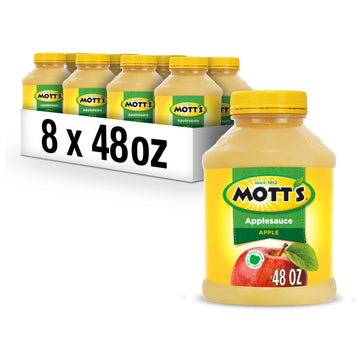 Mott'S Applesauce, 48 Oz Jar (Pack Of 8), No Artificial Flavors, Good Source Of Vitamin C, Nutritious Option For The Whole Famil