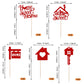Rsstarxi 30 Pack Sweet Home Cupcake Toppers Key Housewarming Cupcake Picks Housewarming Party Decorations For Welcome New Home House Warming Party Cake Decorations Red