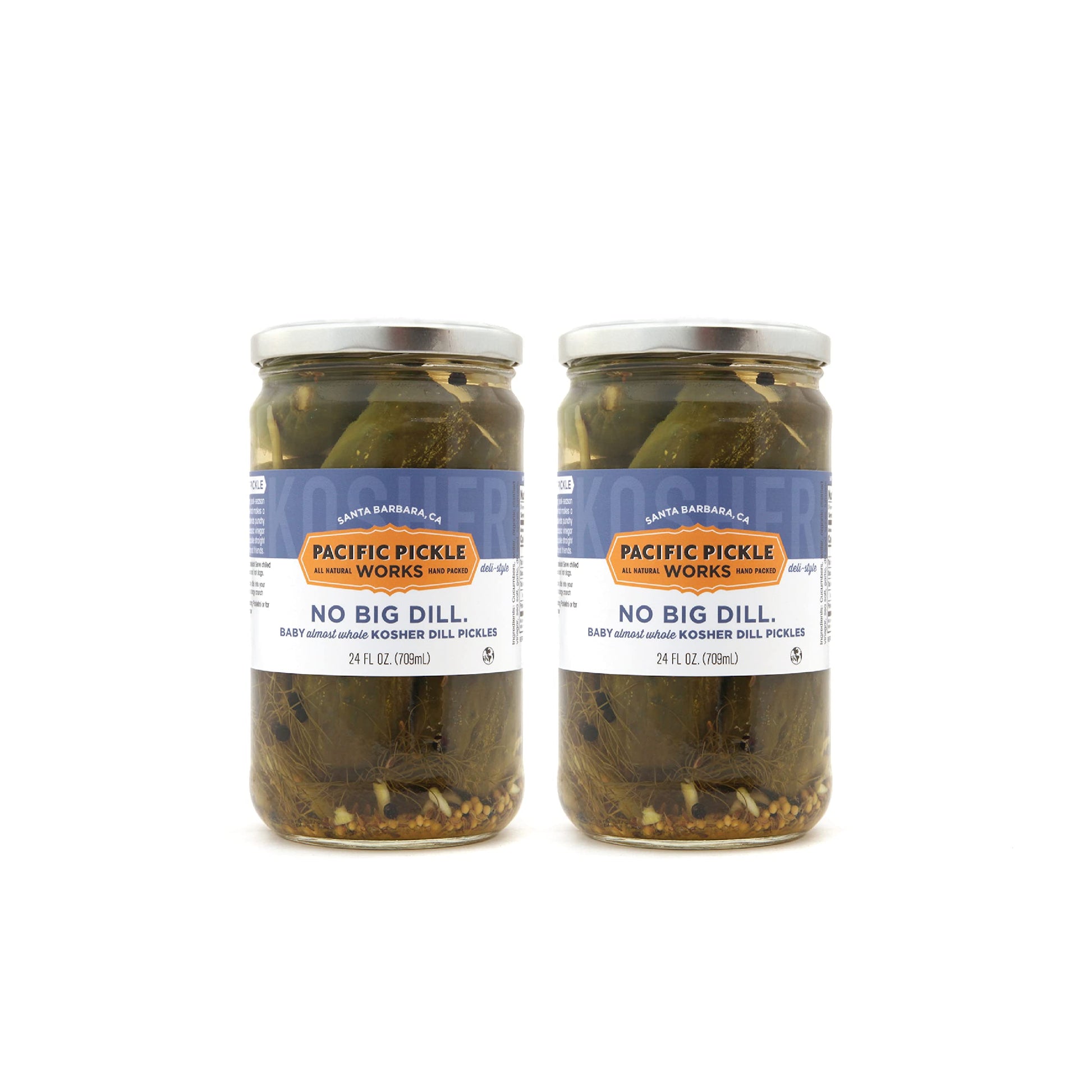 No Big Dill - Classic Deli-Style Kosher Baby Dill Pickles - Crunchy Sour Gourmet Pickle Chunks - non-GMO, Sugar-Free, Gluten-Fre