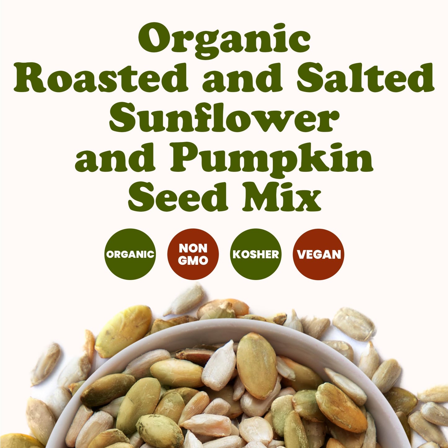 Food to Live Organic Dry Roasted Sunflower and Pumpkin Seed Mix with Himalayan Salt, 8 Pounds - Oven Roasted, Lightly Salted, No