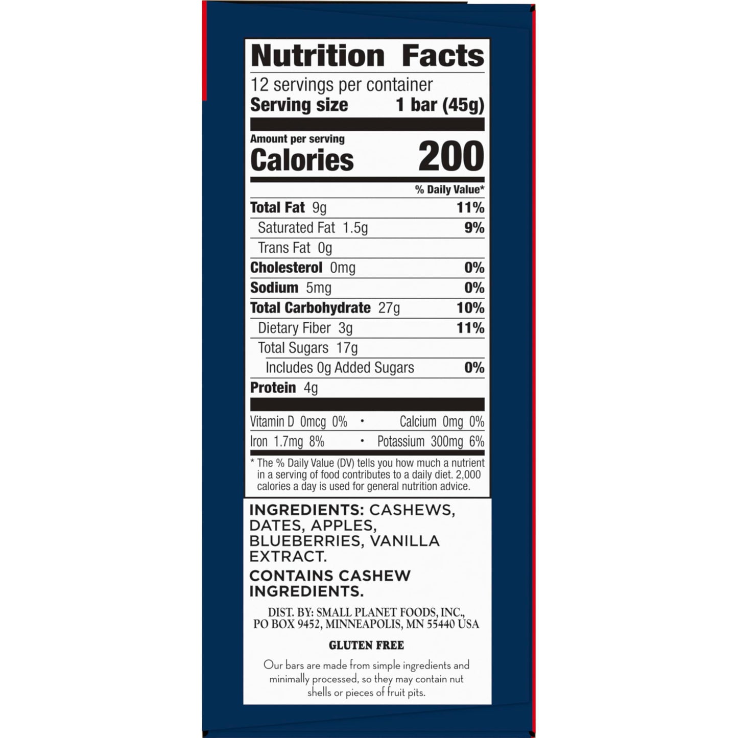 Larabar Blueberry Muffin Fruit and Nut Bars, Gluten Free and Vegan, 19.2 oz, 12 Ct