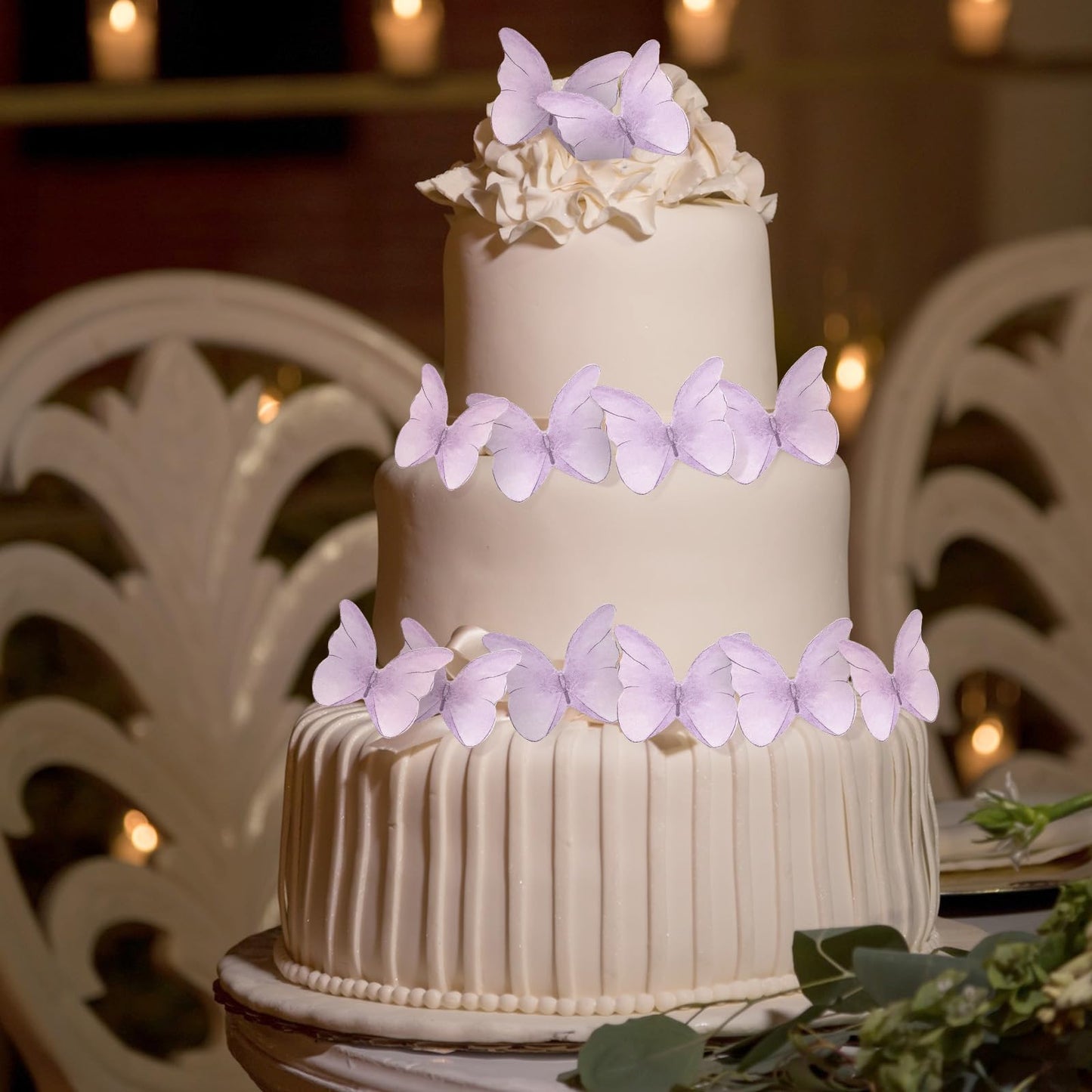 Tiesome 48 Pcs Edible Butterflies For Cake Decorating, Vivid Butterfly Cake Topper Butterfly Cupcake Decorating For Wedding Birt