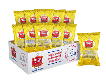 Better Made Special Potato Chips (Original) - 50 Pack - 50 x 1 oz. Bags - Crunchy, Individual Snacks Made from Fresh Potatoes - 