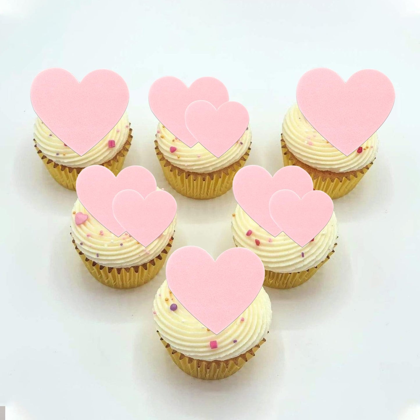 60 Pcs Edible Heart Cupcake Toppers Sweet Love Valentine'S Day Cake Decorations Edible Heart Cupcake Picks For Valentine'S Day W