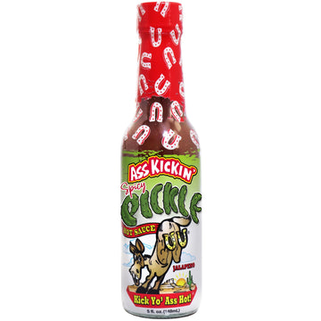ASS KICKIN Spicy Pickle Hot Sauce - Premium Jalapeno Sauce for Wings & Burgers - 5 oz