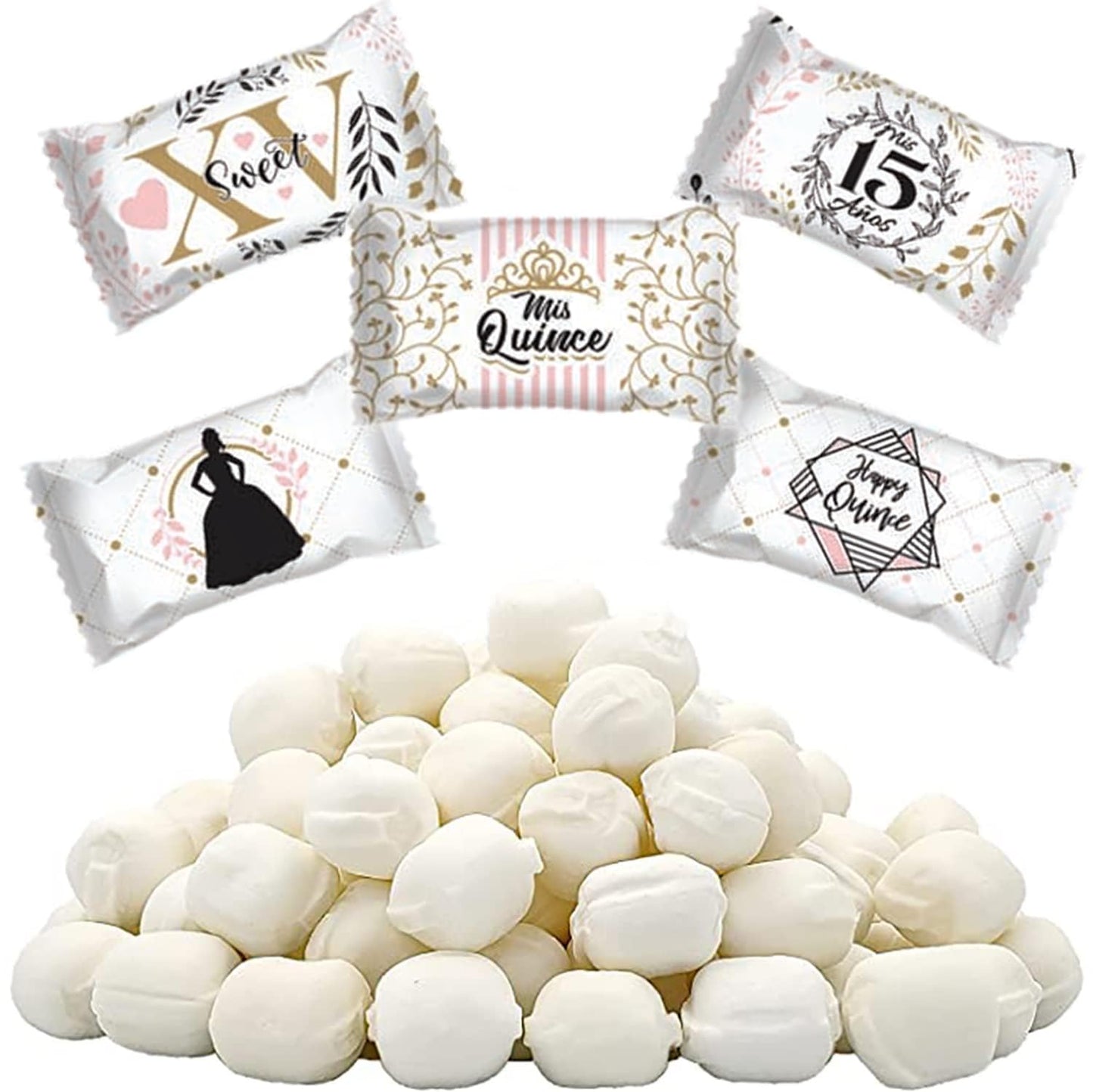 Fruidles Quinceanera Sweet 15 Birthday Buttermints, Mint Candies, After Dinner Mints, Butter Mint Candy, Fat-Free, Kosher Certif