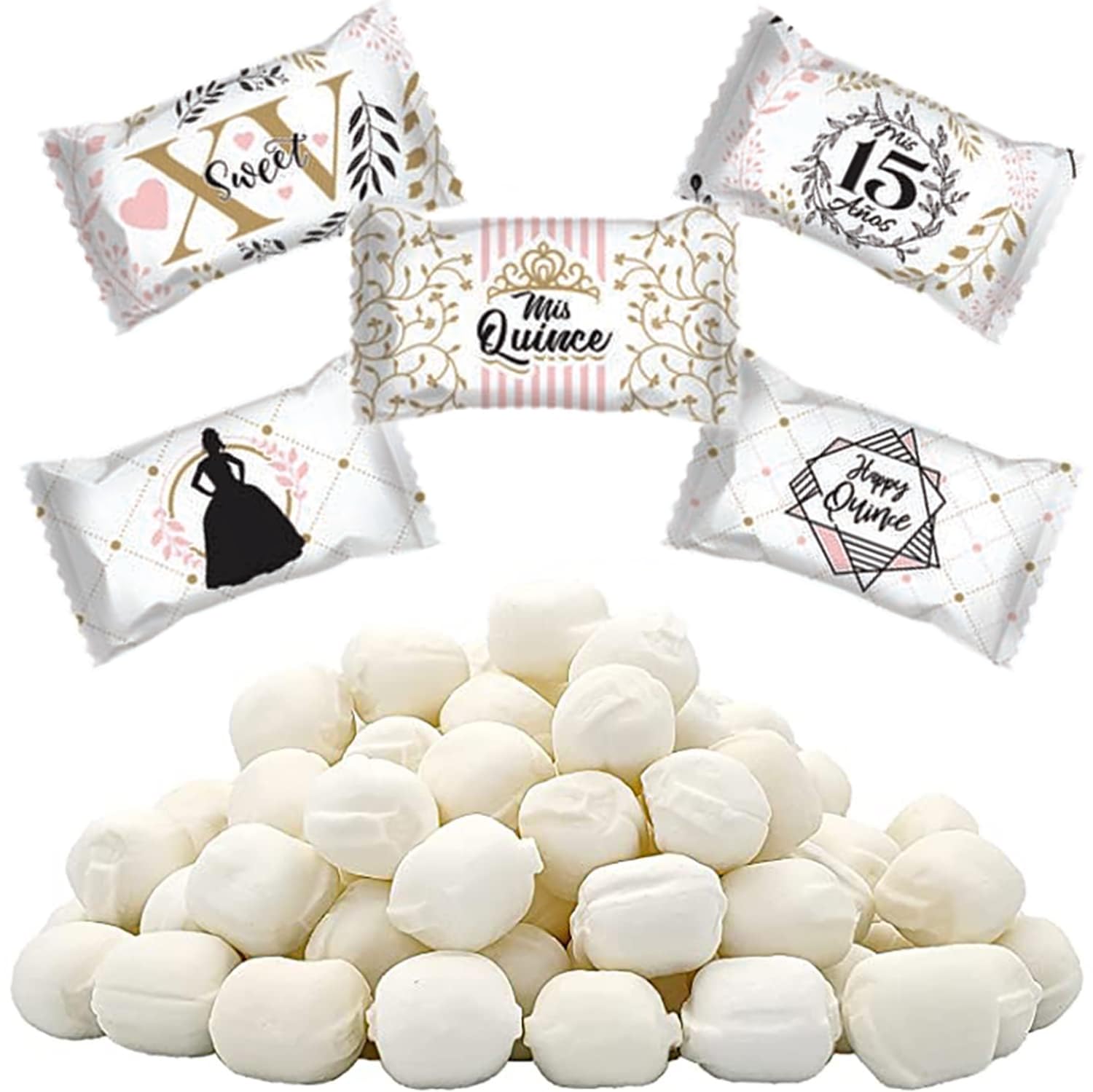 Fruidles Quinceanera Sweet 15 Birthday Buttermints, Mint Candies, After Dinner Mints, Butter Mint Candy, Fat-Free, Kosher Certif