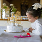 ZACHAKO Gold Glitter Cake Topper - Mi Primera Comunion, 5x5, Paper Decoration for Baptism/First Holy Communion, Baby Shower