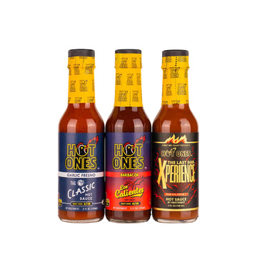 Hot Ones Season 24 Trio Pack, The Classic Garlic Fresno, The Classic Barbacoa & The Last Dab: Xperience, Made With All Natural I