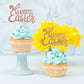 Ercadio 36 Pack Happy Easter Cupcake Toppers Rose Gold Glitter Bunney Ear Cupcake Picks Happy Easter Theme Party Cake Decoration