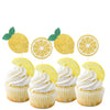 Oskal 24Pcs Glitter Lemon Cupcake Toppers Fruits Theme Party, Lemonade Party Decor, Summer Cupcake Toppers, Main Squeeze Party D