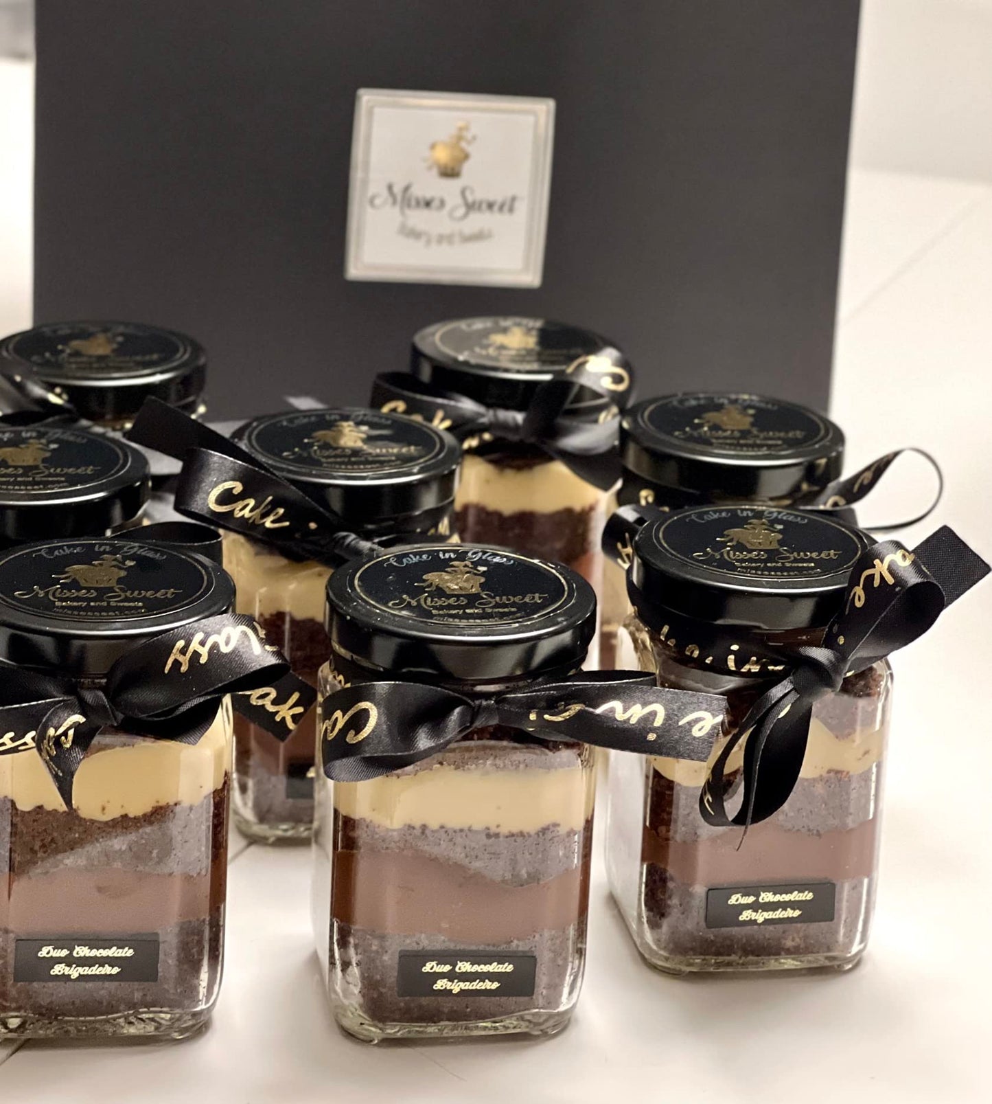 Gourmet Cake In A Jar - Duo Chocolate Cake In Jar With Special Chocolate Cake Layered With White Belgian Chocolate Brigadeiro -