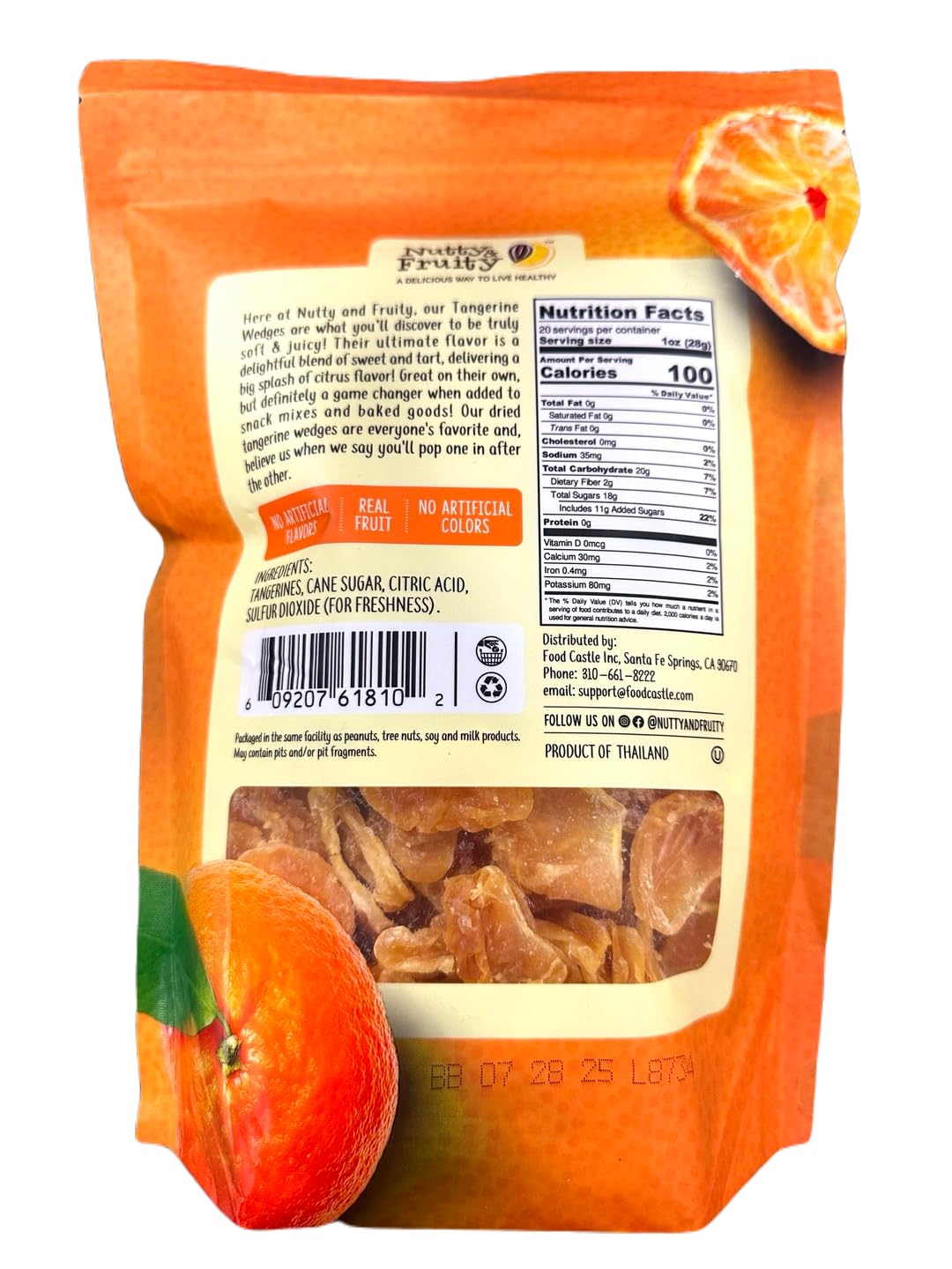 Generic Nutty And Fruity Dried Tangerines, Soft & Juicy 20Oz (Pack Of 1)