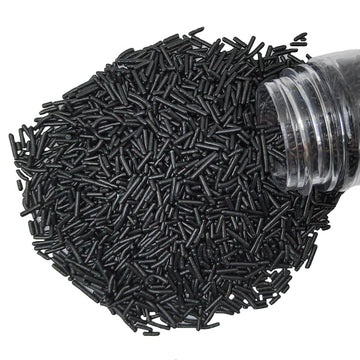 Homankit Black Jimmies Sprinkles Edible Sprinkle Candy Soft Jimmies Toppings for Ice Cream, Cupcake, Cake, Cookie, Dessert Decor