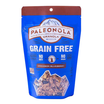 Paleonola - Grain Free Granola Cinnamon Blueberry Flavor - Non-Gmo, Grain, Soy, Gluten, Dairy Free - Low Carb Protein Snack For
