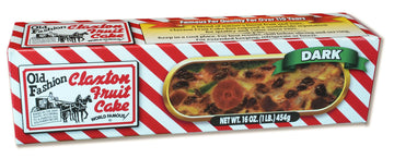 Old Fashion Claxton Fruit Cake - 1 Lb. Dark Recipe - Wrapped for Freshness in our Signature Claxton Carton
