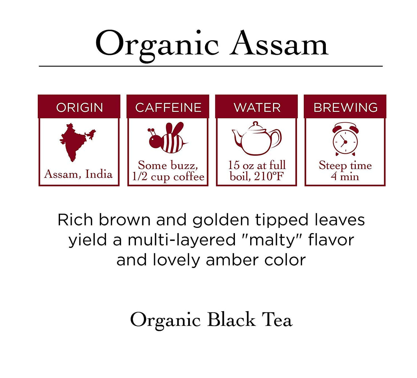 Two Leaves And A Bud Organic Assam Black Tea Bags, Whole Leaf Caffeinated Assam Tea In Compostable Sachets, Delicious Plain Or With Milk, 100 Count (Pack Of 1)