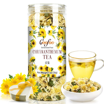 Chrysanthemum Tea, Gongju Edible Chinese Flowers, ??, Dried Whole Bulk Herbal Tea, Organic Natural, Ideal for Gift, 1 oz