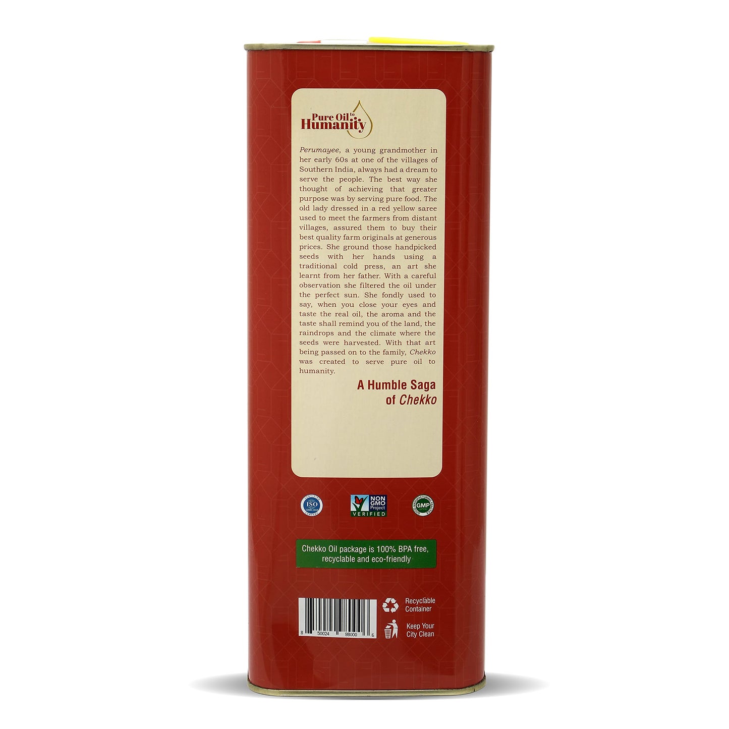 Chekko Kachi Ghani Cold Pressed Virgin 5L Groundnut/Peanut Oil | 100% Natural, Pure & Wood Pressed 5 Litre for Cooking