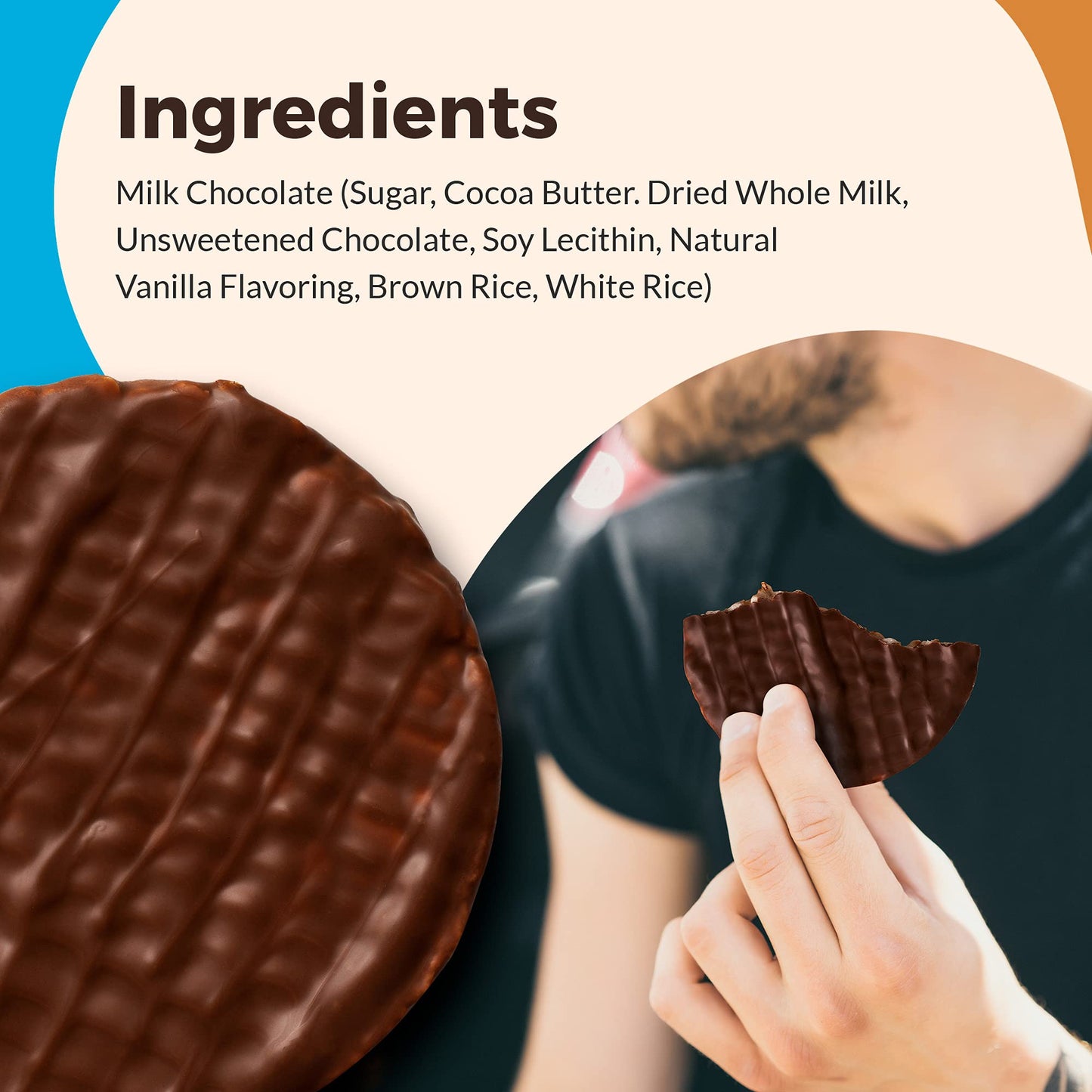Liebers Dark Chocolate Rice Cakes, Snack Pack, Gift Pack, Kosher Dairy Free, Gluten Free Total Of 24 Cakes (Dark Chocolate)