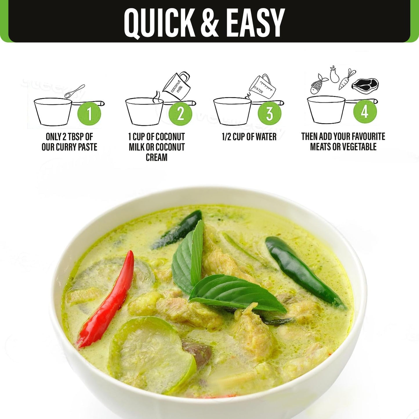 Eastern Blue Thai Curry Paste - Thai Green Curry Paste 8 Oz | Ready To Eat Authentic Thai Curry Sauce For Tasty Dishes And Curri