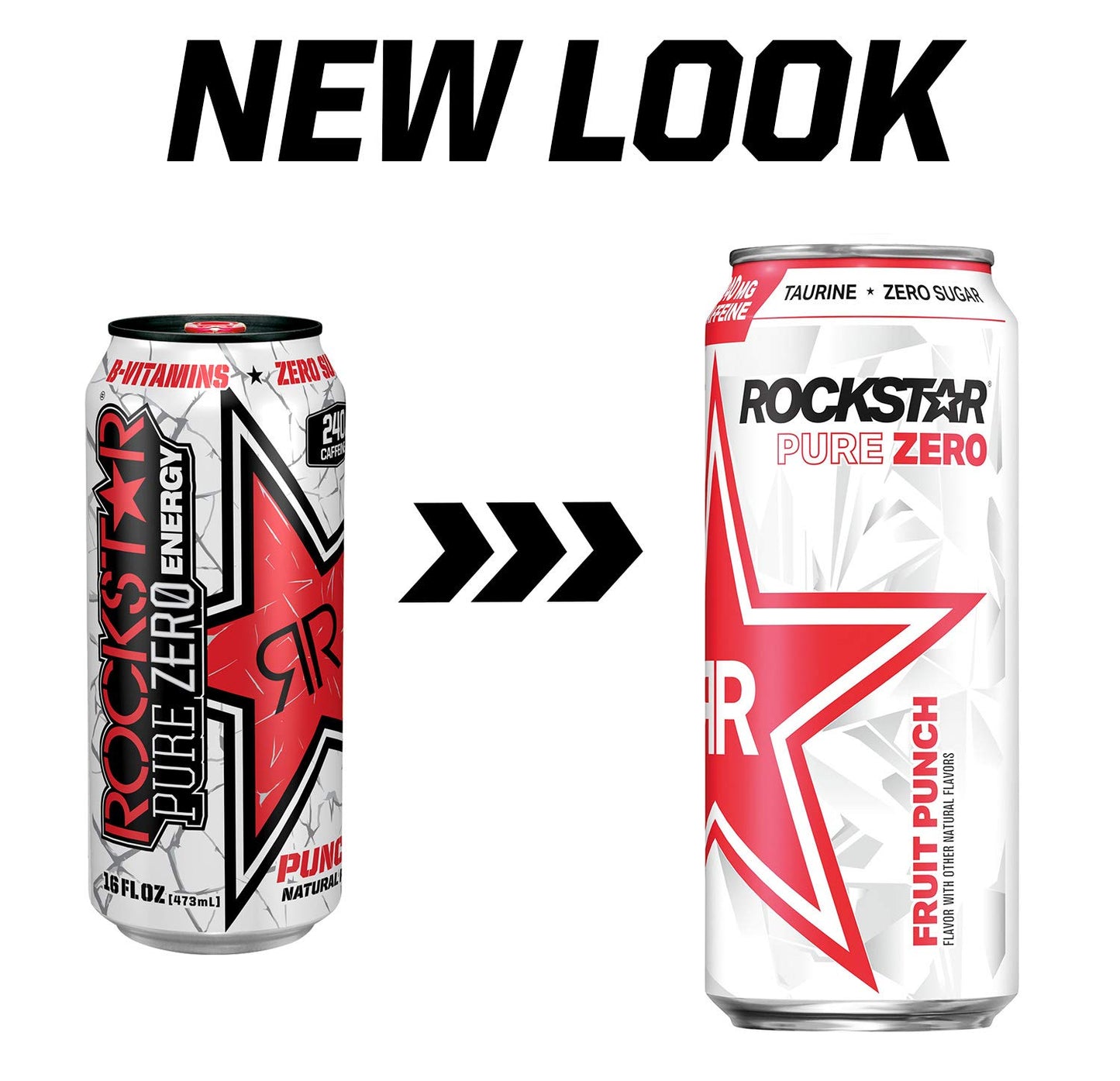 Rockstar Pure Zero Energy Drink, Caffeine & Taurine, 16 Fl Oz, Pack of 24, 0 Sugar, 0 Calories