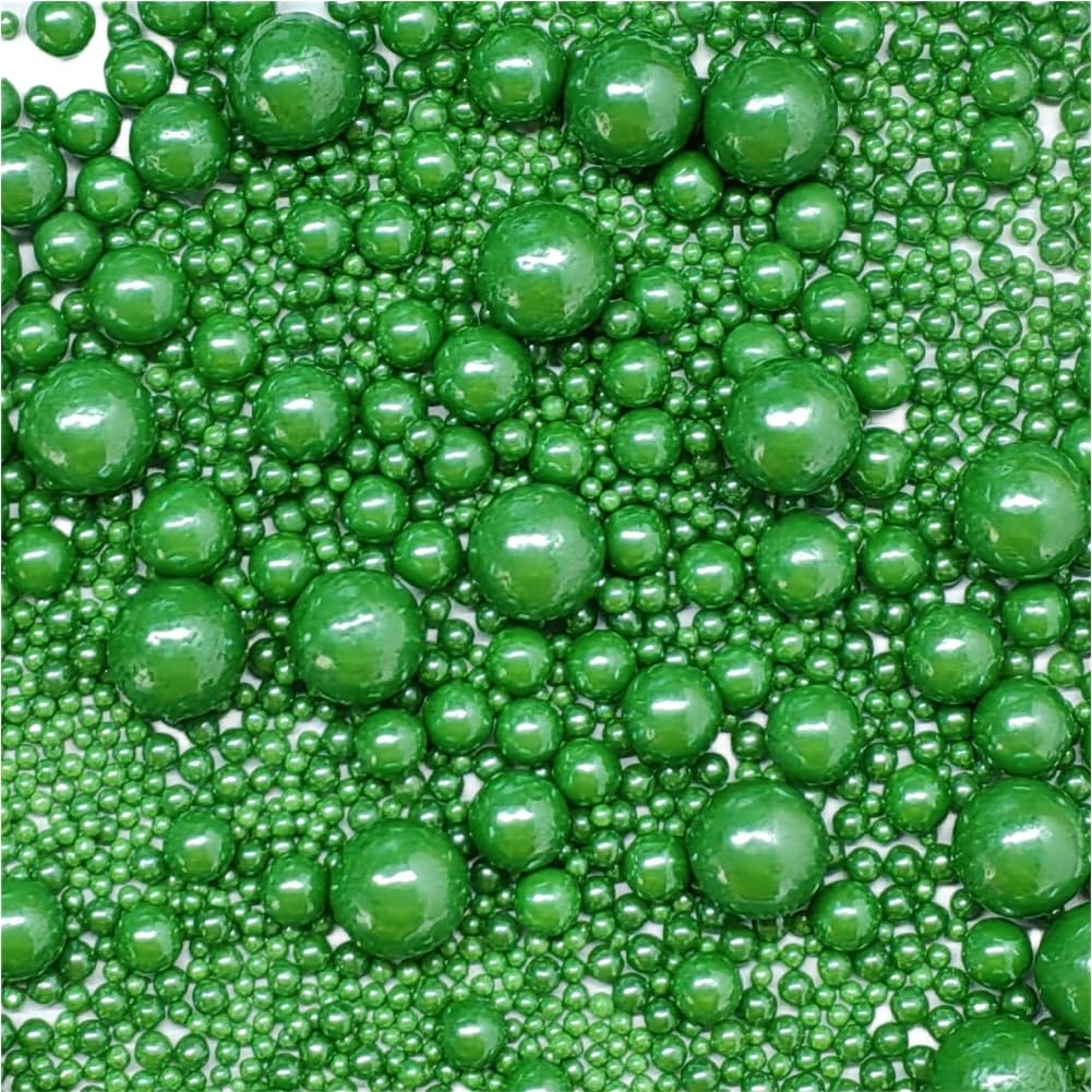 Edible Pearl Sugar Sprinkles Christmas Green Candy Mixing Size Baking Edible Cake Decorations Cupcake Toppers Cookie Decorating 
