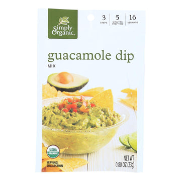 Simply Organic Guacamole Dip Mix - 0.8 oz, 12 Count (Pack of 1)