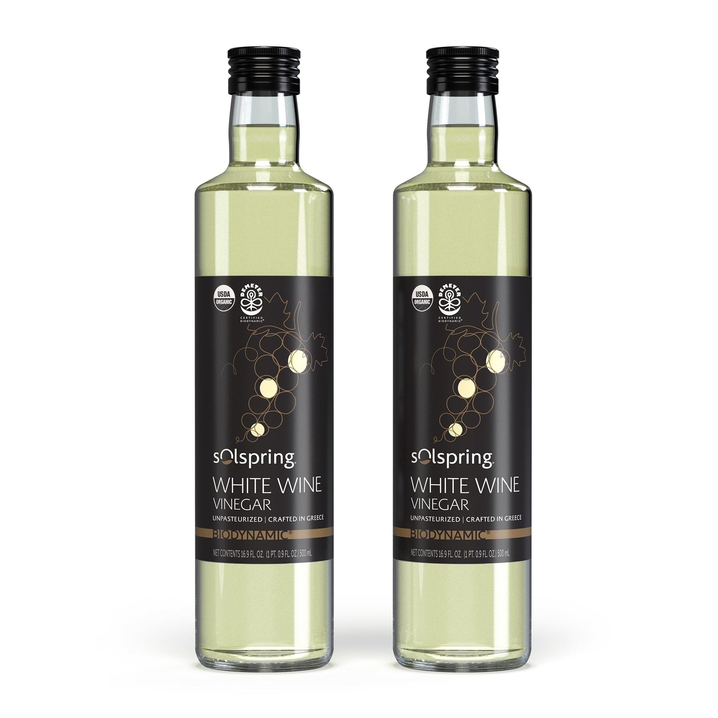 Dr. Mercola Organic White Wine Vinegar, Unpasteurized, Vegan, Gluten Free, 16.9 Fl Oz (500 mL), Crafted in Greece