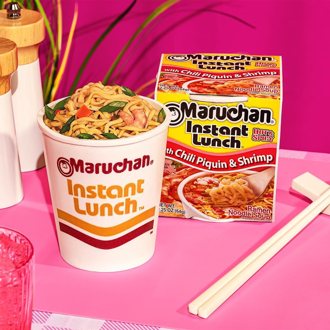 Maruchan Instant Lunch Chili Piquin & Shrimp, 2.25 Oz, Pack Of 12