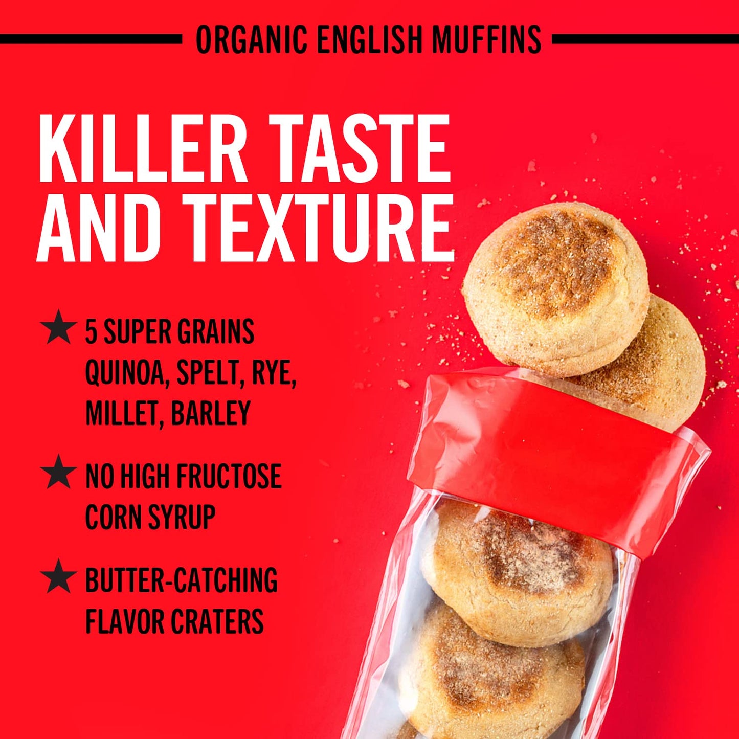 Daves Killer Bread Killer Classic English Muffins, Organic English Muffins, 6 Count