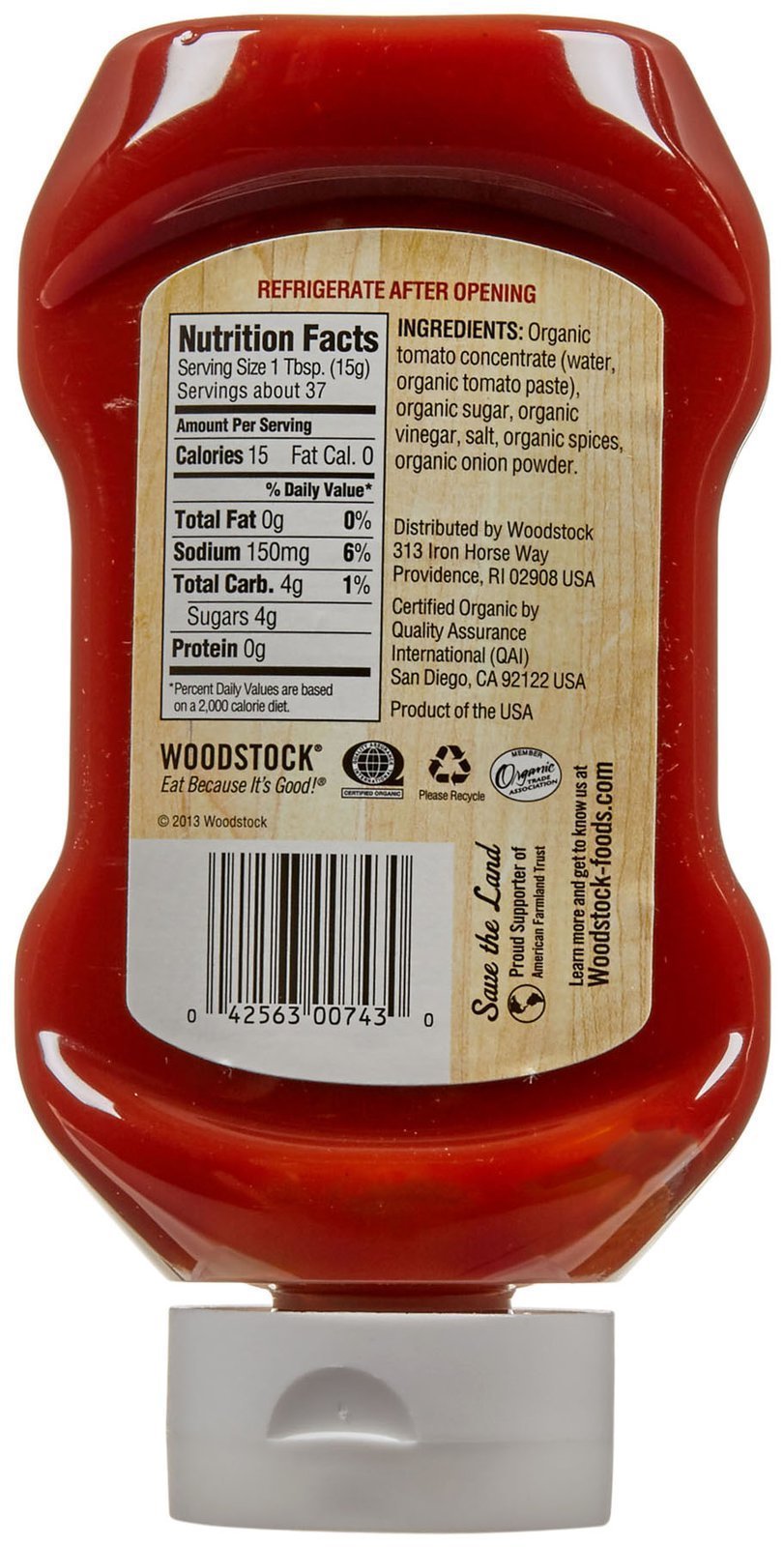 WOODSTOCK FARMS Organic Tomato Ketchup, 20 OZ