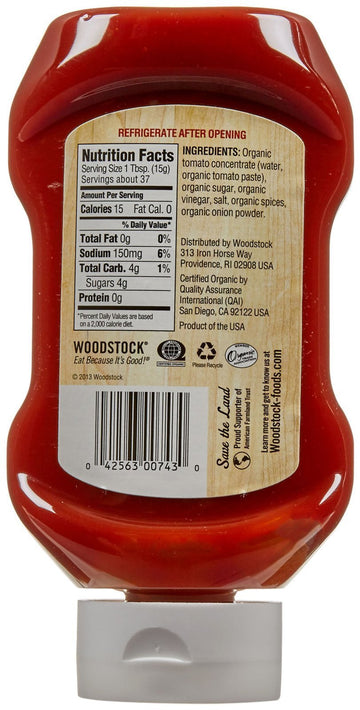 WOODSTOCK FARMS Organic Tomato Ketchup, 20 OZ