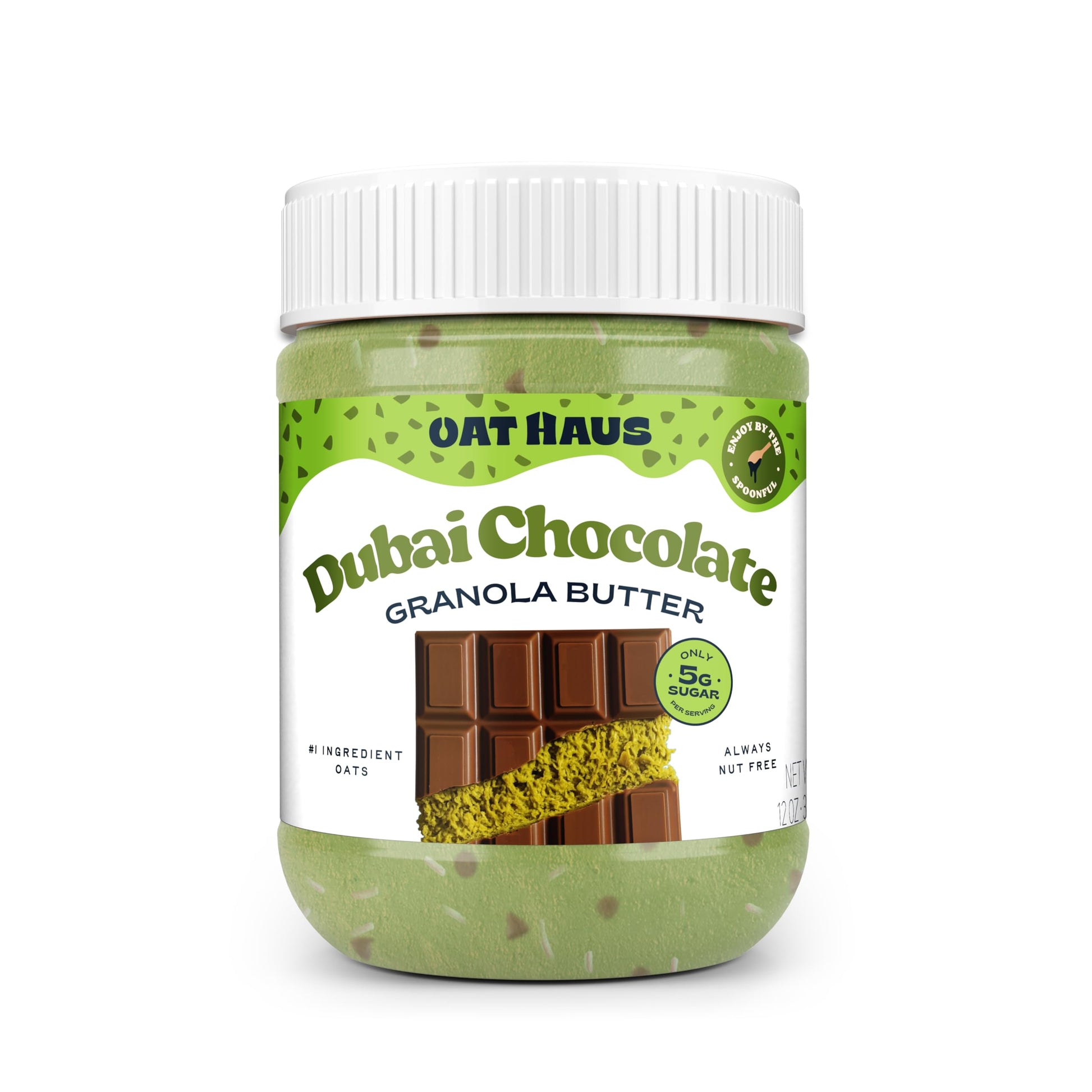 Oat Haus Dubai Chocolate Granola Butter | Peanut-free, Almond (Tree-Nut) Free, & School-Safe (Top 8 Allergen Free) | Sunflower S