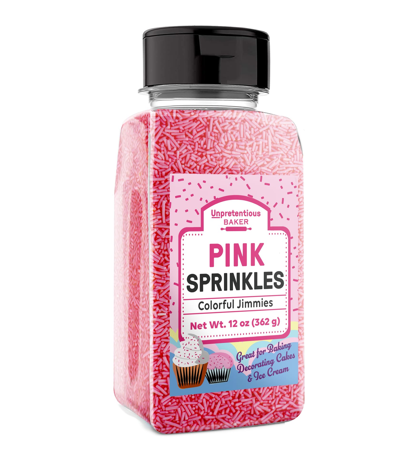 Unpretentious Pink Sprinkles, Perfect For Festivities, Multi-Use Shaker Bottle, Dessert Decorating