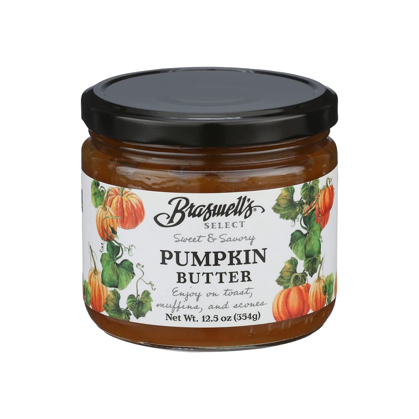 Braswells Pumpkin Butter, 12.5 OZ, Sweet Pumpkin Spread, Perfect for Baking and Spreading