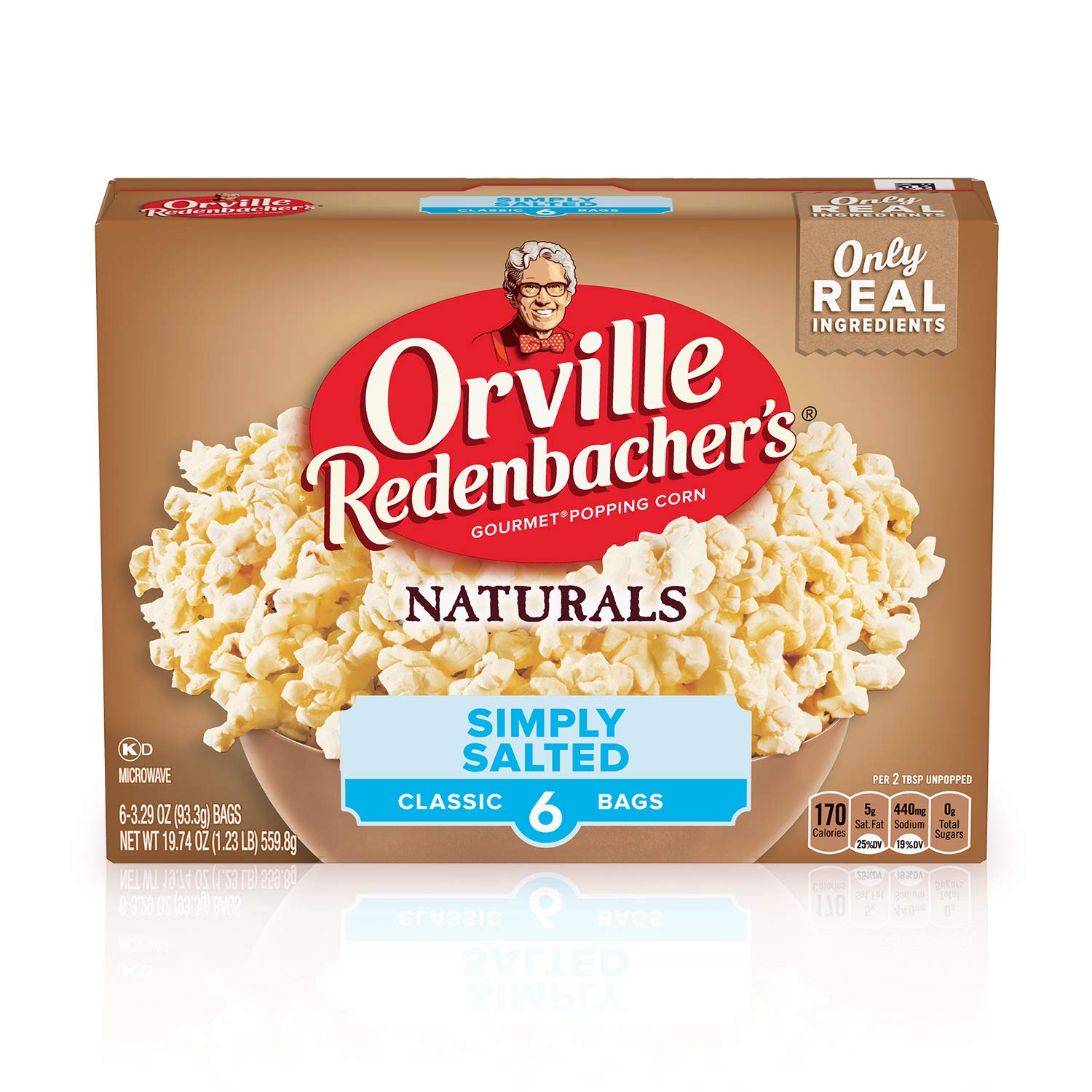 Orville Redenbacher s Naturals Microwave Popcorn, Simply Salted Flavor, 3.29 oz., 6-Count (6 Boxes)