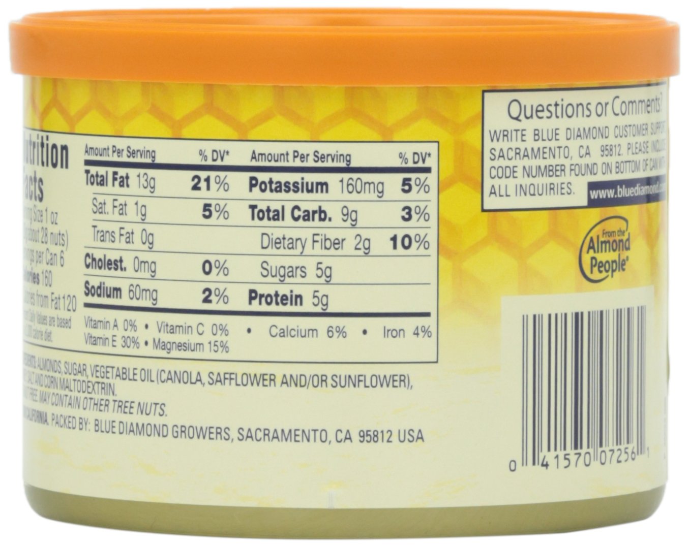 Blue Diamond Almonds Honey Roasted, 6 Ounce