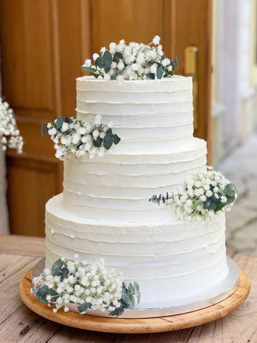 Rinlong Pre-Made Cake Toppers Flowers Cake Decorations Baby'S Breath Eucalyptus Wedding Cake Decorating Flowers Decor Christenin