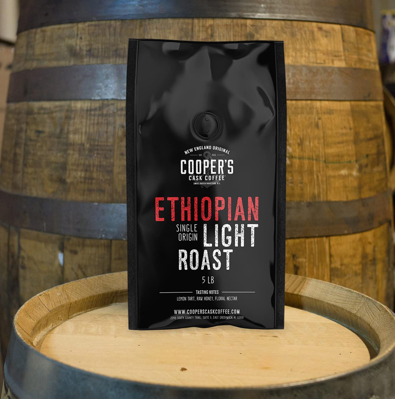 Ethiopian Bold Light Roast Coffee, Gourmet Single-Origin Coffee Beans From Ethiopia, Whole Bean, 5Lb Bag
