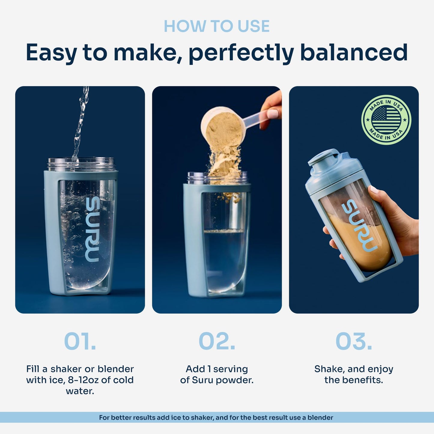 Suru Balance Shake for Blood Sugar Support - Low Glycemic, 20g Plant-Based Protein, 6g Fiber, 140 Calories | GLP-1 Support | Nut