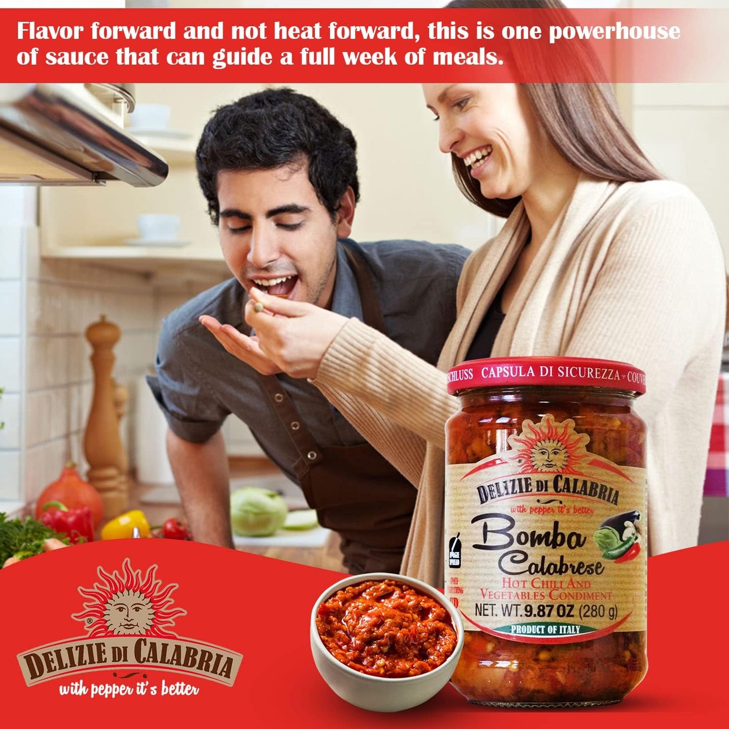 Delizie di Calabria  a Calabrese Hot Sauce Spread - Spicy Italian Seasoning, 9.87 oz
