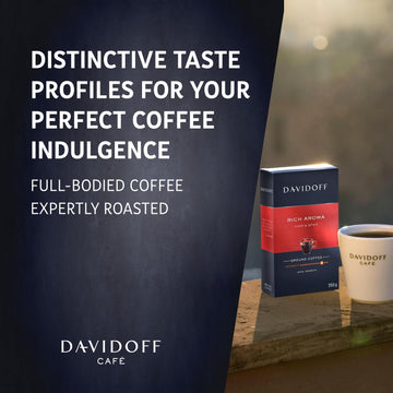 Davidoff Rich Aroma Ground Coffee - Pack Of 4-10/12 Intensity - 250 G X 4