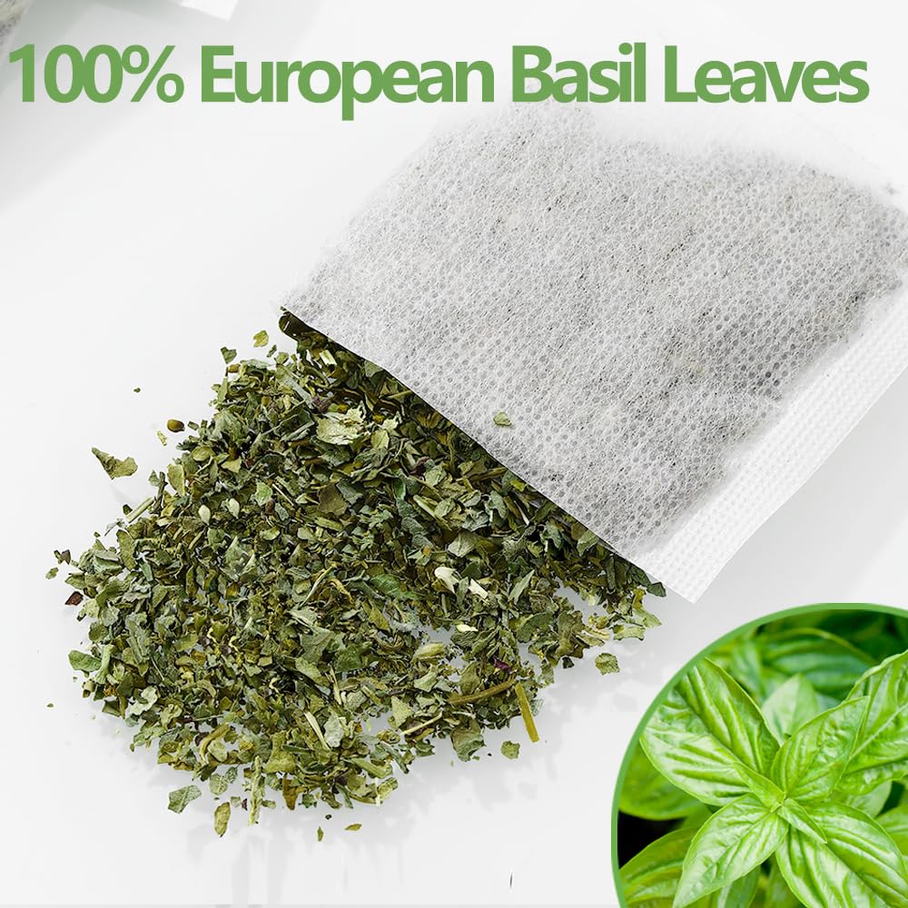 Enhanced 50 Holy Basil Tea Bags, Made With 100% Natural Tulsi Wild Holy Basil Leaves, No Additives & Caffeine Free.