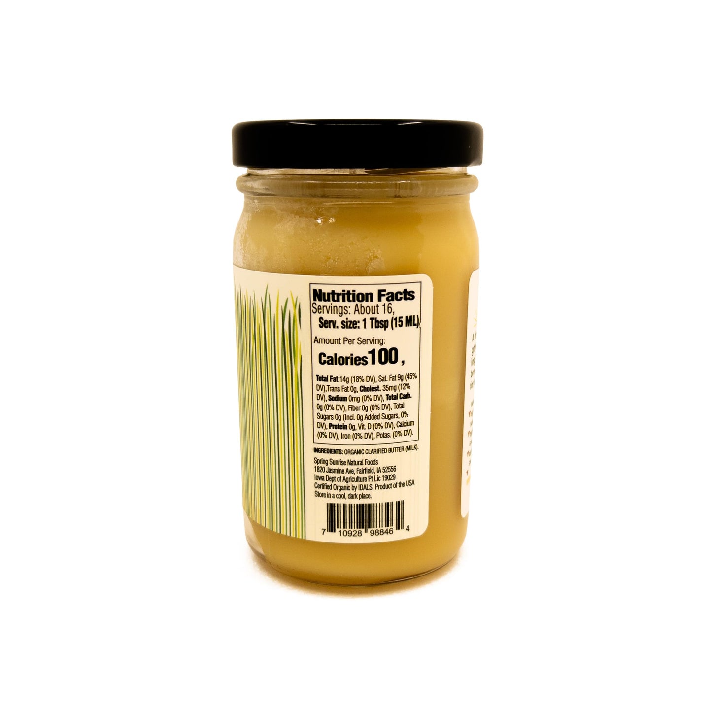 Spring Sunrise Organic Brown Ghee - Grass Fed Clarified Butter - Keto & Paleo Friendly, Lactose & Gluten Free Cooking Oil With High Smoke Point - 8 Oz Jar