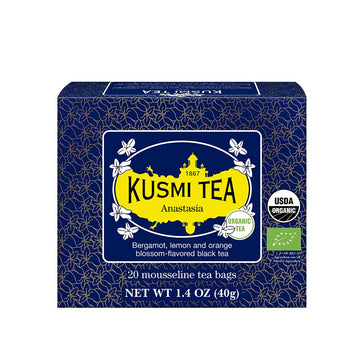 Kusmi Tea - Anastasia - Organic Black Tea with Bergamot & Lemon - Flavored with Orange Blossom - Caffeinated Tea - Inspired by t