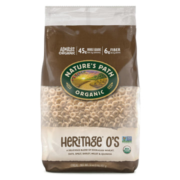 Nature s Path Organic Heritage O s Cereal, 32 oz (Pack of 6), Non-GMO, Earth Friendly Packaging