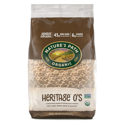 Nature s Path Organic Heritage O s Cereal, 32 oz (Pack of 6), Non-GMO, Earth Friendly Packaging