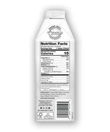 Elmhurst Milked - Cinnamon Churro Cashew Creamer 25.4 Ounce (Pack Of 6)
